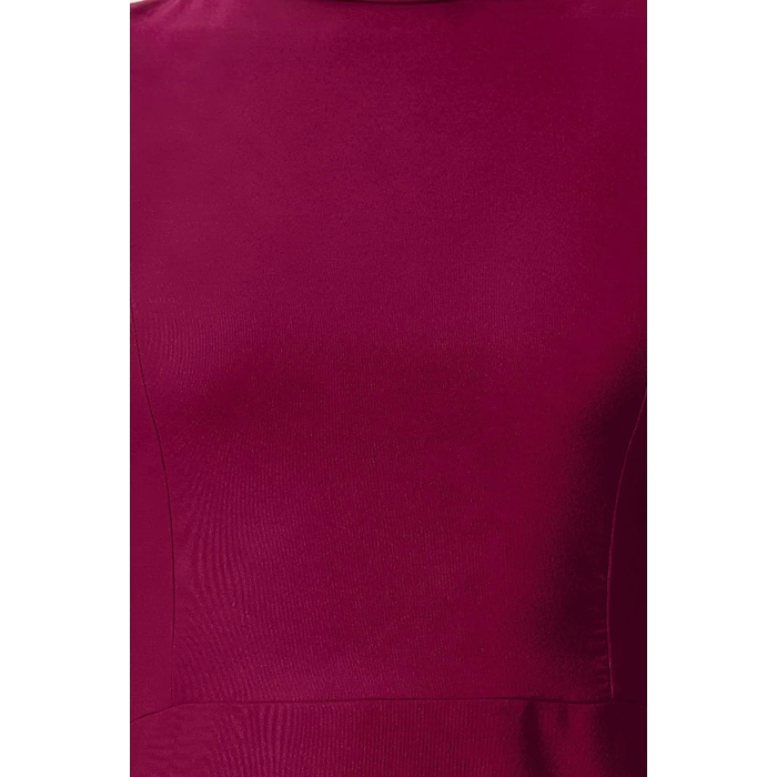 Fashion Style Regular Stand Collar Mini Length A Cut Skirt Gathered Woven Dress