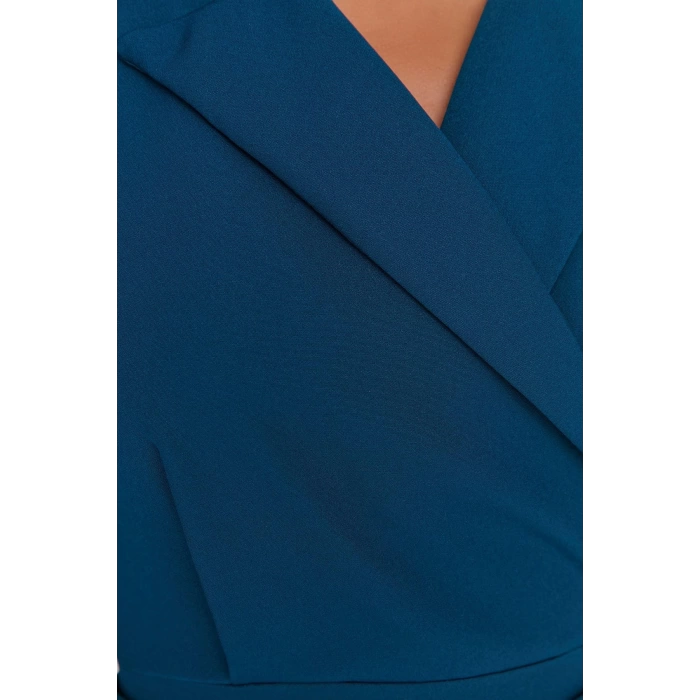 Fashion Style Regular Jacket Collar Mini Length Woven Dress