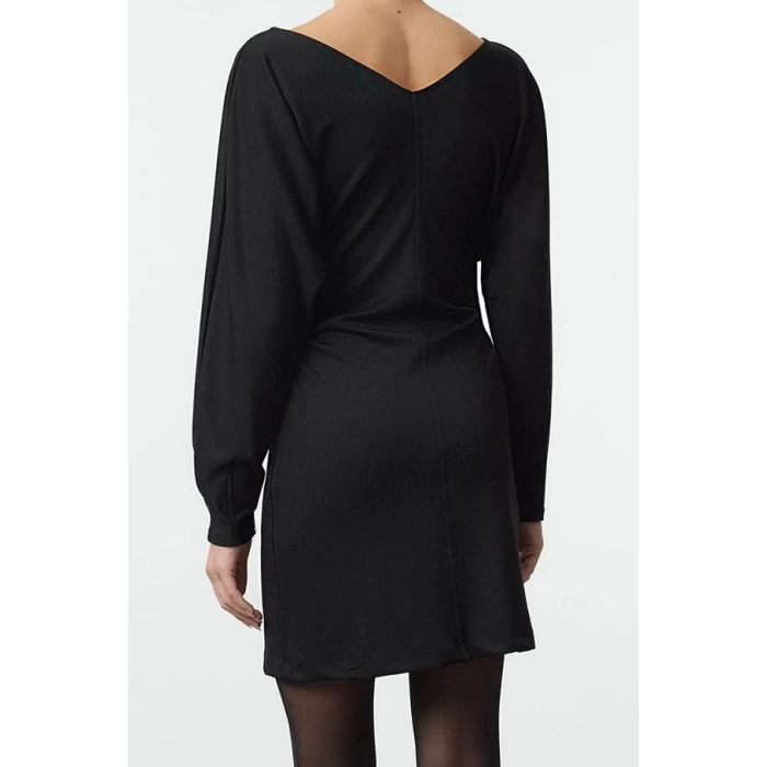 Fashion Style Slim V Neck Mini Length Padded Bodycone Knitted Dress