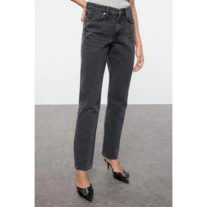 Style Women Fashion Denim Jeans Pants Long Straight Leg Low Waist Comfort Straight Jeans