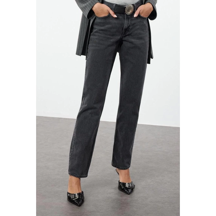 Style Women Fashion Denim Jeans Pants Long Straight Leg Low Waist Comfort Straight Jeans