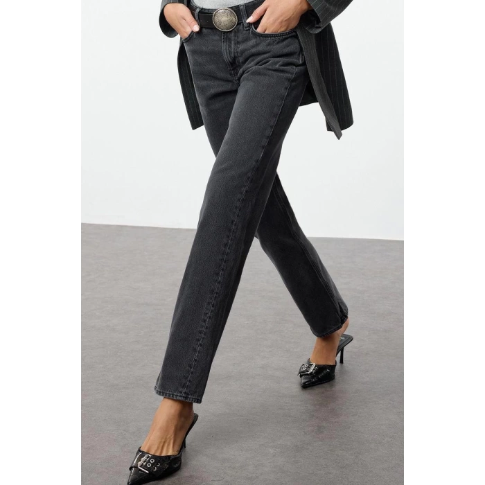 Style Women Fashion Denim Jeans Pants Long Straight Leg Low Waist Comfort Straight Jeans