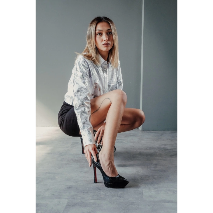 Stil Modern Kadın Platform Ayakkabı Özel Tasarım Gündüz Gece Abiye Ayakkabı