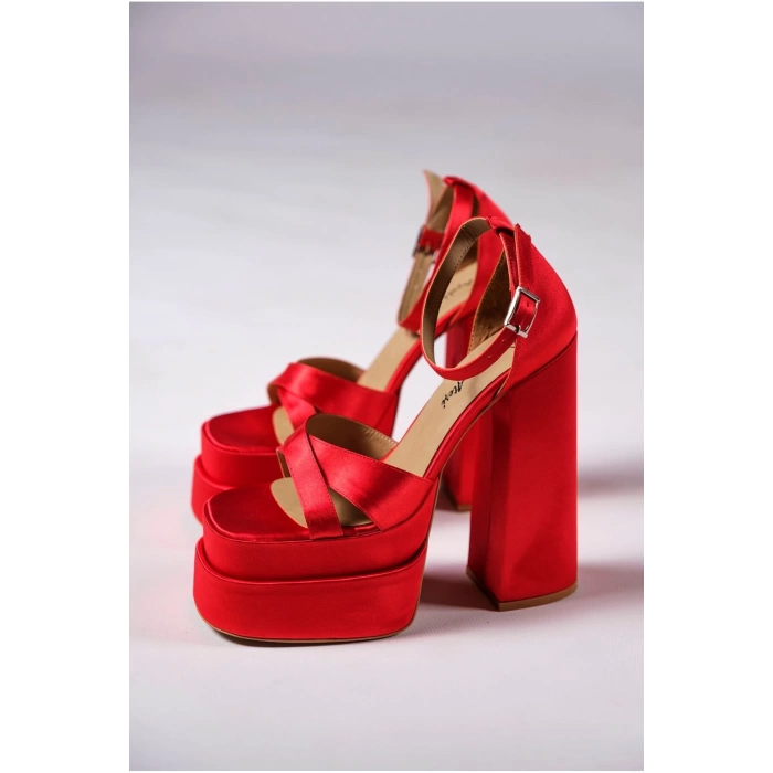 Stil Modern Kadın Çapraz Bant Çift Platform Luxury Özel Tasarım Gündüz Gece Abiye Ayakkabı
