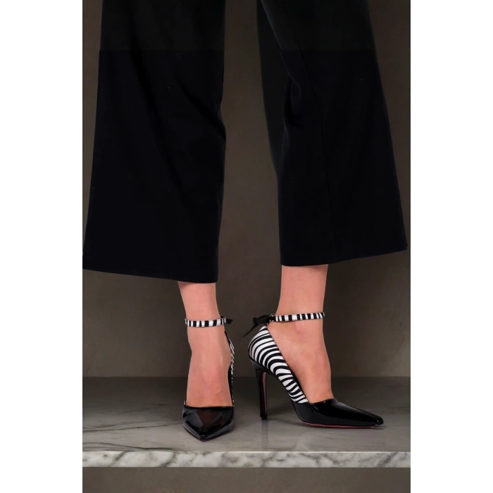Stil Modern Kadın İnce Topuklu Baretli Ayakkabı Stiletto Özel Tasarım Gündüz Gece Abiye Ayakkabı
