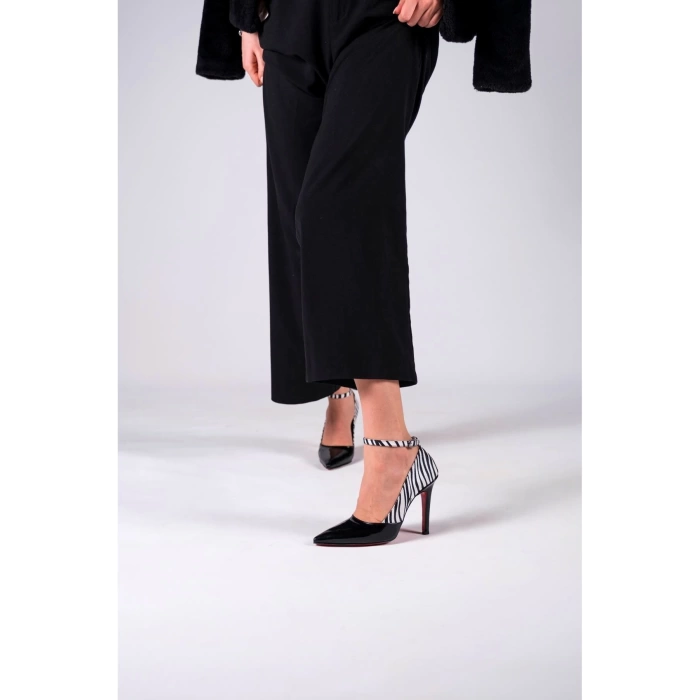 Stil Modern Kadın İnce Topuklu Baretli Ayakkabı Stiletto Özel Tasarım Gündüz Gece Abiye Ayakkabı