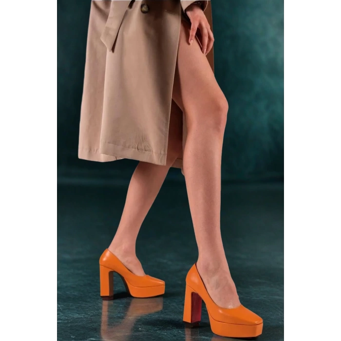 Stil Modern Kadın Bebe Mavi Kalın Topuklu Ayakkabı Stiletto Özel Tasarım Gündüz Gece Abiye Ayakkabı