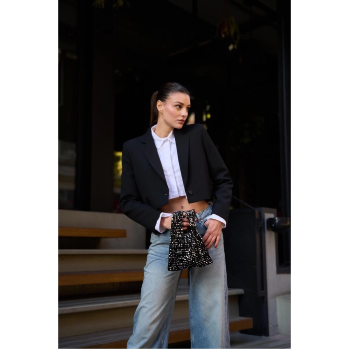 Layla Payetli El Çantası Gümüş