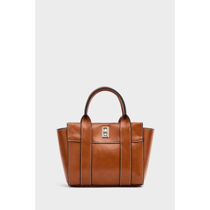 Mini Tote El Ve Omuz Çantası Bordo