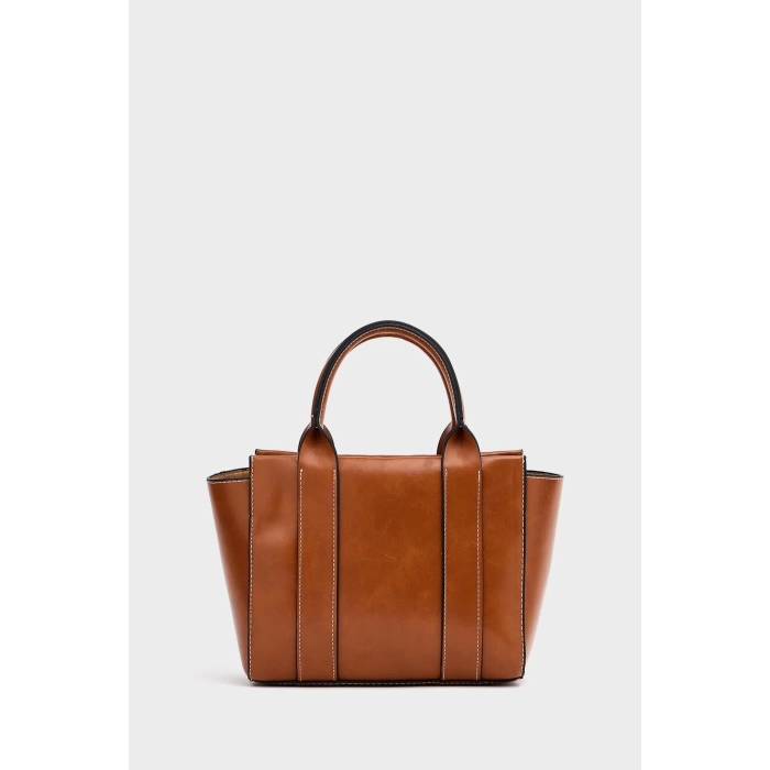 Mini Tote El Ve Omuz Çantası Bordo
