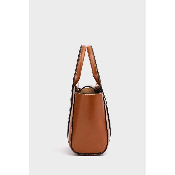 Mini Tote El Ve Omuz Çantası Bordo