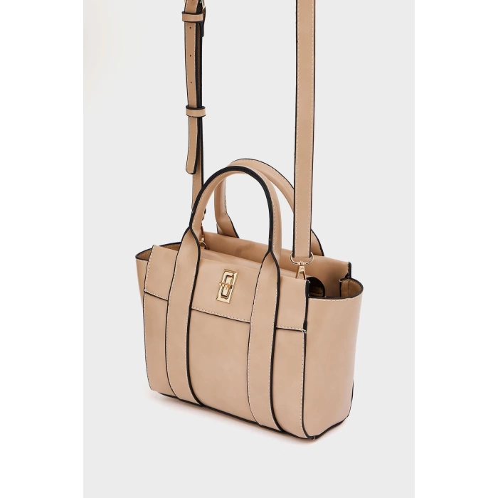 Mini Tote El Ve Omuz Çantası Bordo