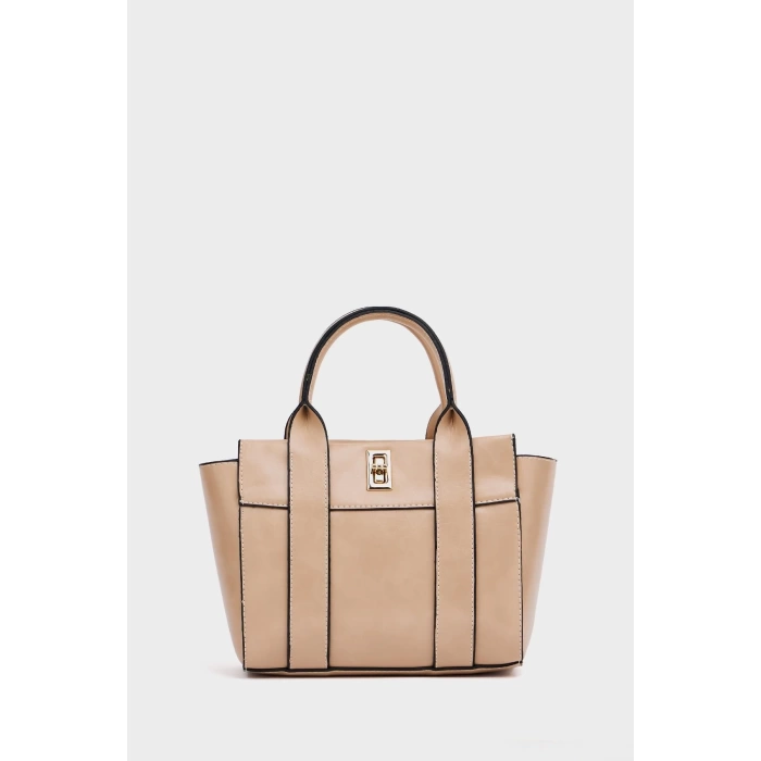 Mini Tote El Ve Omuz Çantası Bordo
