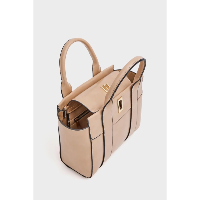 Mini Tote El Ve Omuz Çantası Bordo
