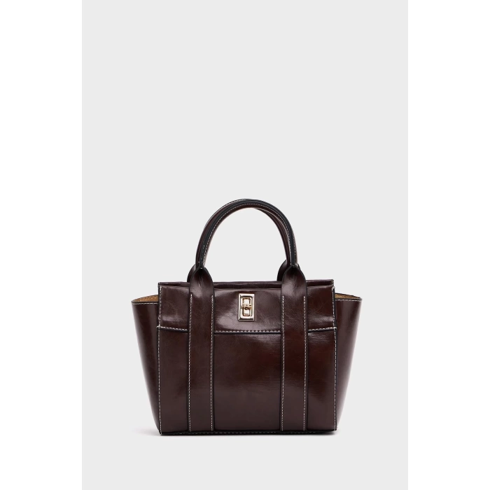 Mini Tote El Ve Omuz Çantası Bordo