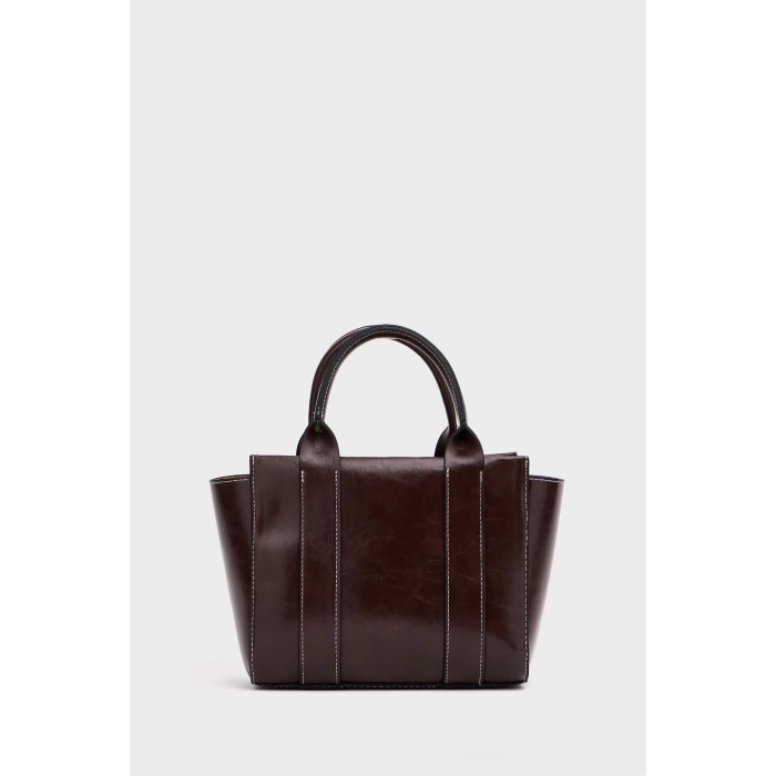 Mini Tote El Ve Omuz Çantası Bordo