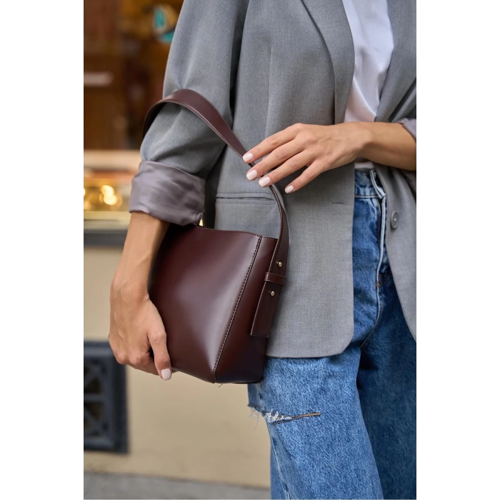Shopper Yumuşak Deri Ayarlanabilir Askılı Omuz Çantası Vizon