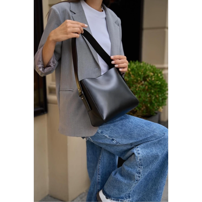 Shopper Yumuşak Deri Ayarlanabilir Askılı Omuz Çantası Vizon