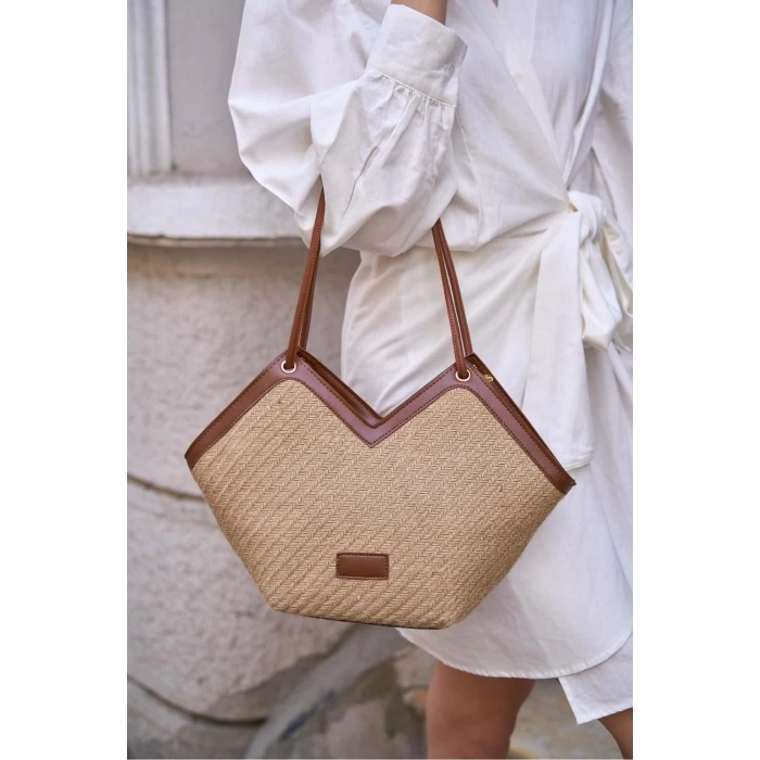 Fermuarlı Tote Çanta Leopar