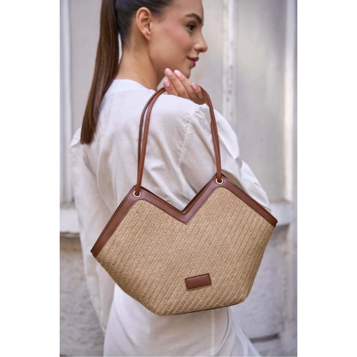 Fermuarlı Tote Çanta Leopar