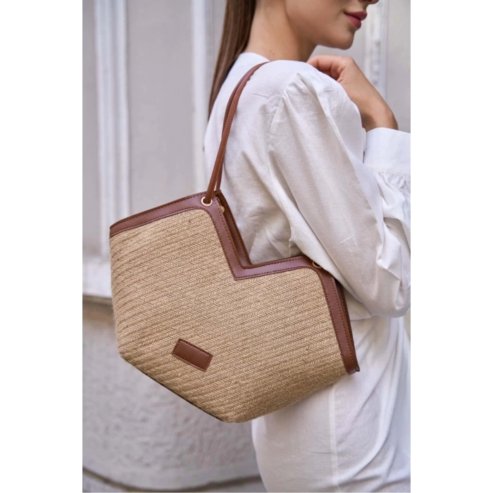 Fermuarlı Tote Çanta Leopar