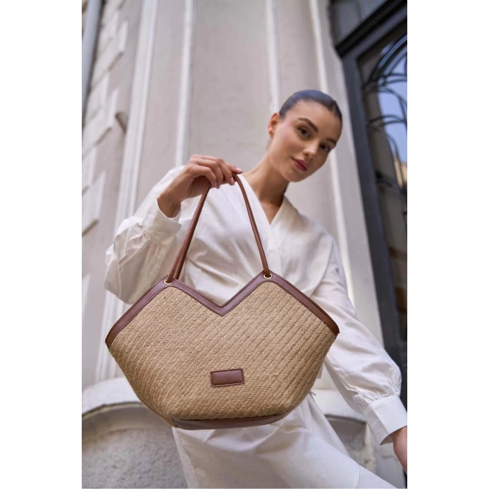 Fermuarlı Tote Çanta Leopar
