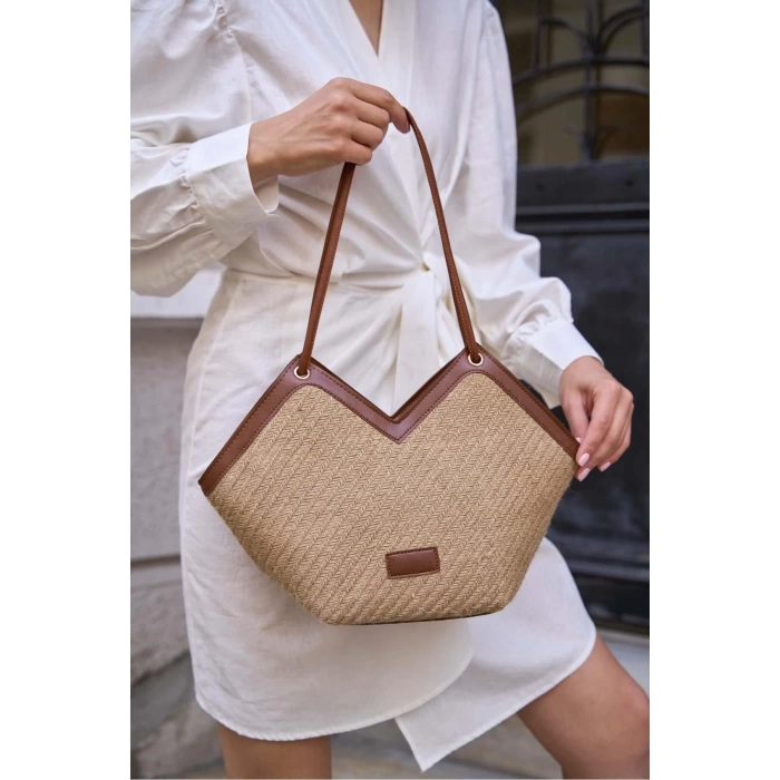 Fermuarlı Tote Çanta Leopar