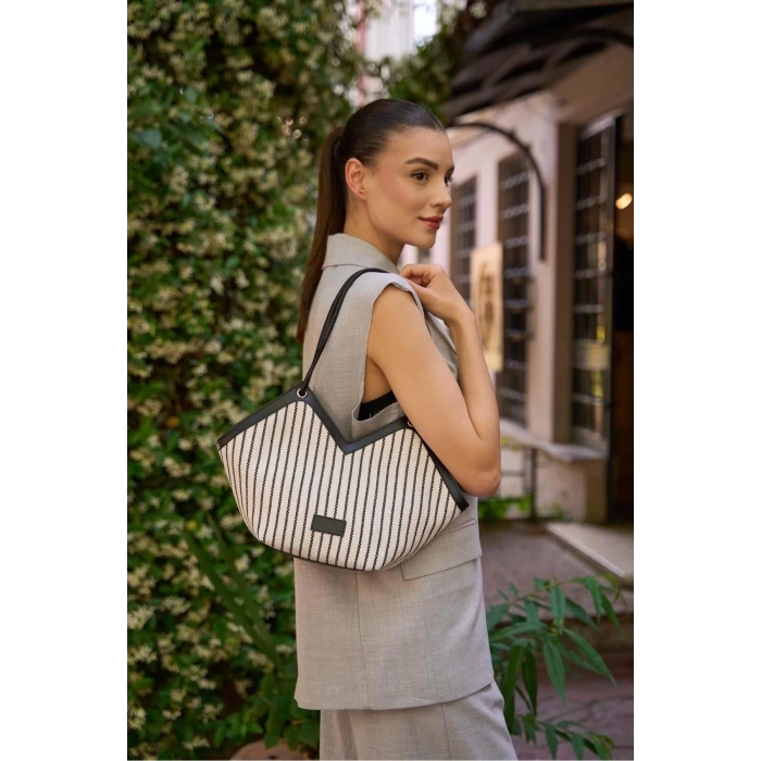 Fermuarlı Tote Çanta Leopar