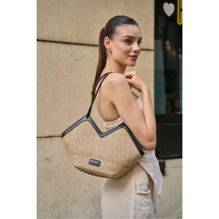 Fermuarlı Tote Çanta Leopar