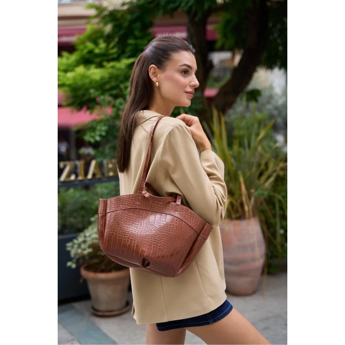 Bolso Shopper El Ve Omuz Çantası Vizon