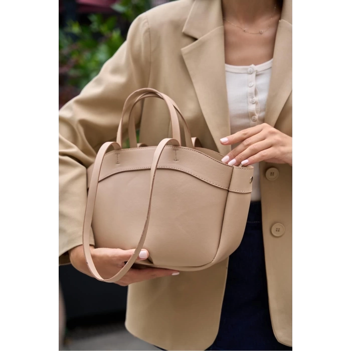Bolso Shopper El Ve Omuz Çantası Vizon