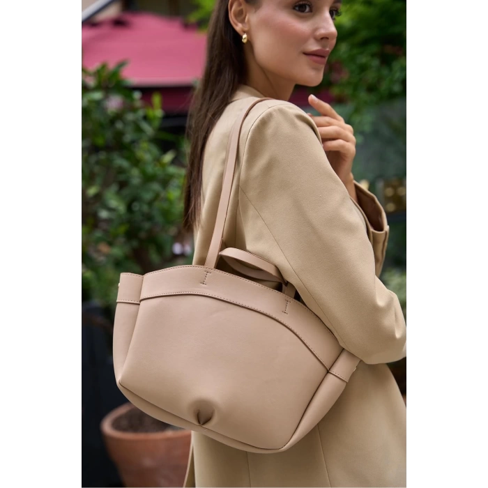 Bolso Shopper El Ve Omuz Çantası Vizon