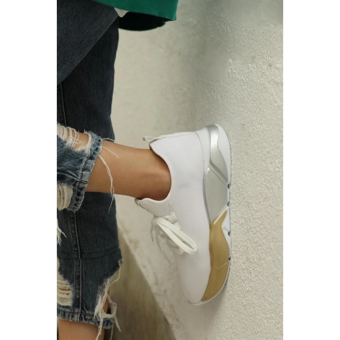Bağcık Detaylı Fileli Sneaker Ve Günlük Spor Ayakkabı Siyah-Gri