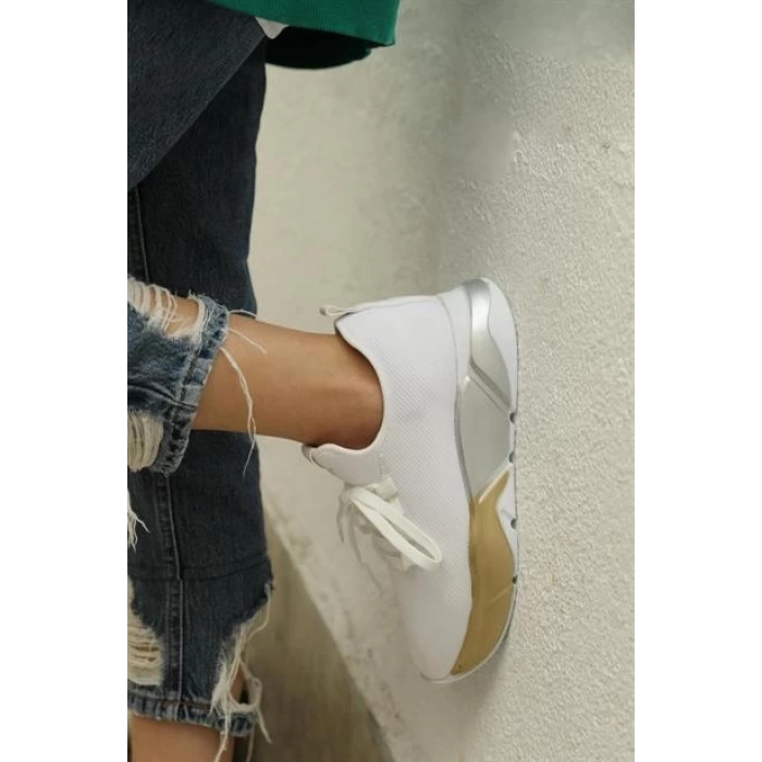 Bağcık Detaylı Fileli Sneaker Ve Günlük Spor Ayakkabı Siyah-Gri