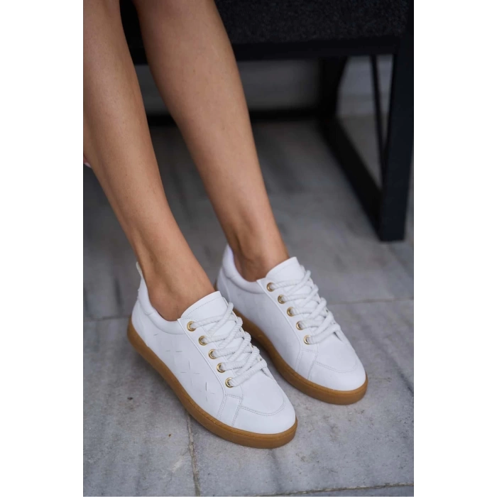 Kalın Bağcıklı Deri Görünümlü Spor Ayakkabı Sneaker Gümüş
