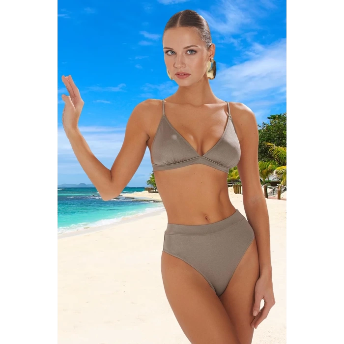 Üçgen Bikini Takımı Esnek Kumaş Klora Dayanıklı Özel Tasarım Ergonomik Kesim UV Korumalı