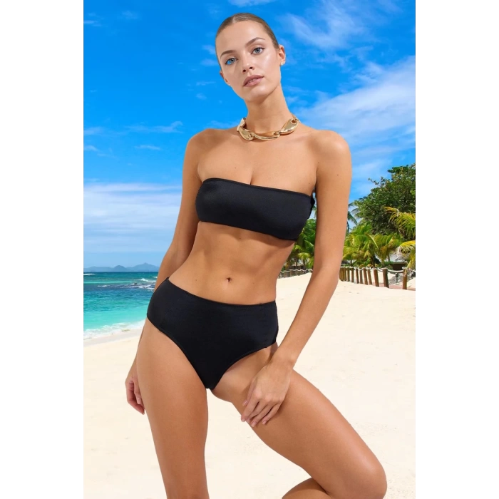 Desenli Straplez Bikini Takımı Su Sporları İçin Hızlı Kuruyan Klora Dayanıklı Esnek Kumaş