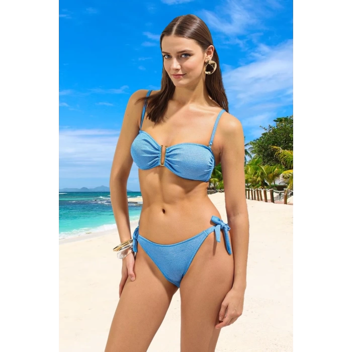 Straplez Bikini Takımı Esnek Kumaş Yüksek Konfor Klora Dayanıklı Şık Detaylı Plaj Ve Havuz İçin