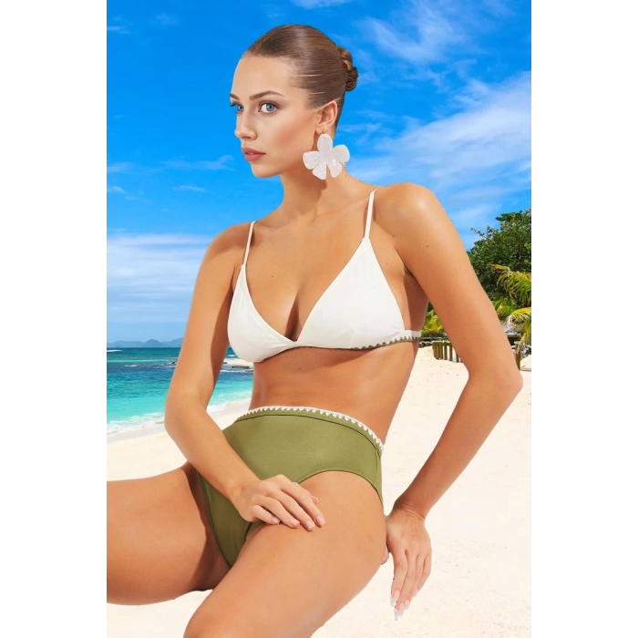 Üçgen Bikini Takımı Ergonomik Kesim Klora Dayanıklı Yüksek Konfor Özel Tasarım Esnek Kumaş