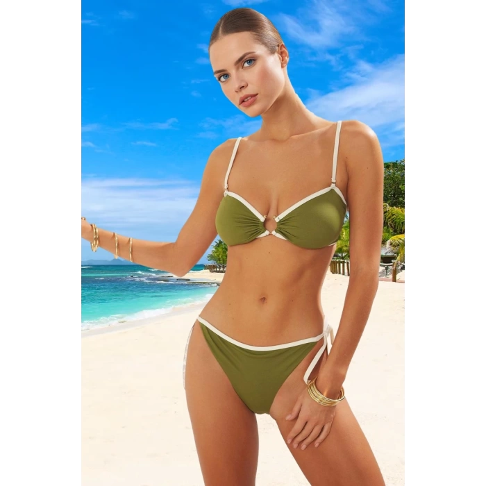 Straplez Bikini Takımı Yüksek Konfor Hızlı Kuruyan UV Korumalı Özel Tasarım Plaj Ve Havuz İçin