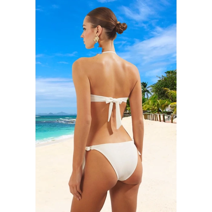 Straplez Fırfırlı Bikini Takımı Klora Dayanıklı Şık Detaylı Premium Kalite Esnek Kumaş