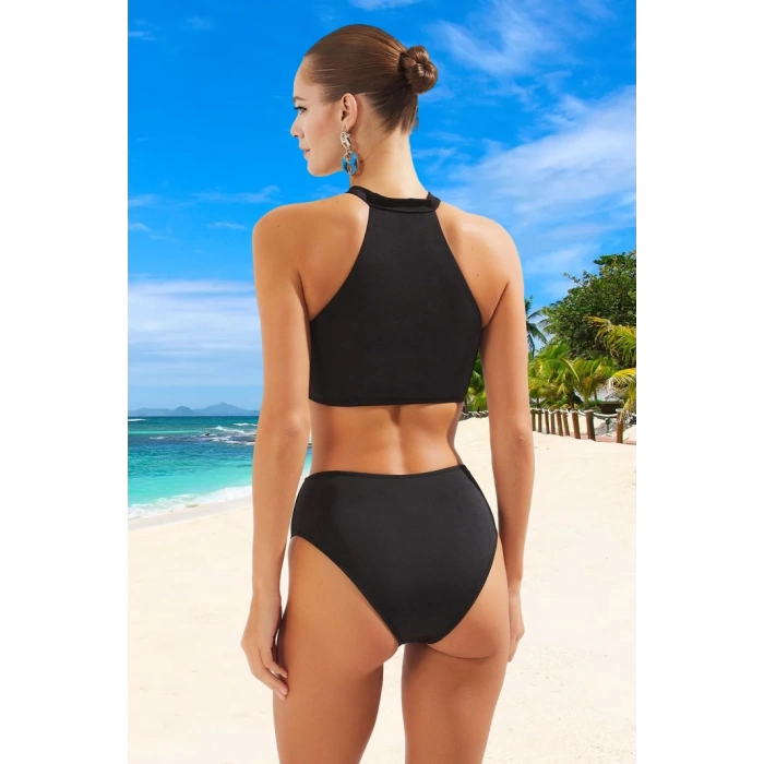Halter Bikini Takımı Yaz Koleksiyonu Şık Detaylı Klora Dayanıklı Plaj Ve Havuz İçin