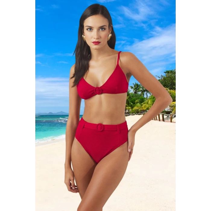 Üçgen Bikini Takımı Ergonomik Kesim Plaj Ve Havuz İçin Şık Detaylı Özel Tasarım UV Korumalı