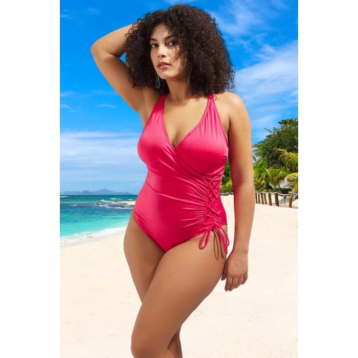 Konforlu Rahat Kesim Büyük Beden Mayo Plus Size Su Sporları İçin Plaj Ve Havuz
