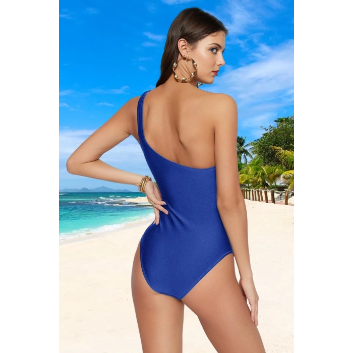 Drape Tek Omuz Mayo Havuz Mayosu Yaz Koleksiyonu Hızlı Kuruyan Esnek Kumaş Swimsuit