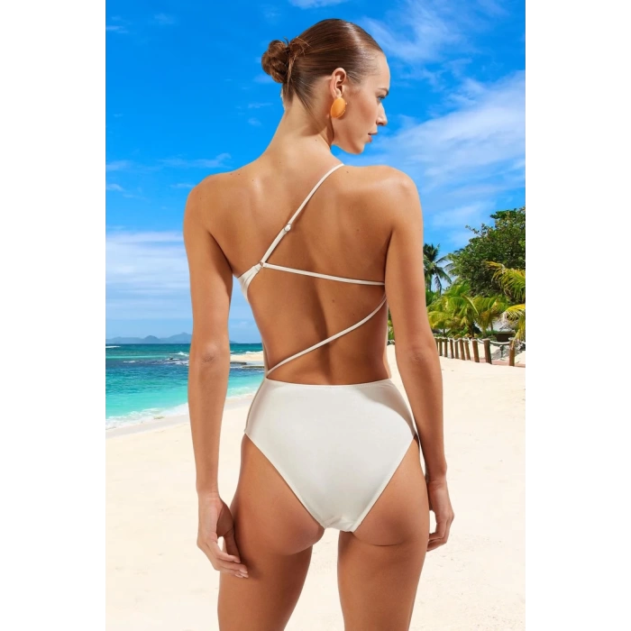 Tek Omuz Mayo Özel Tasarım Plaj Ve Havuz İçin Swimsuit Yüzme Kıyafeti Deniz