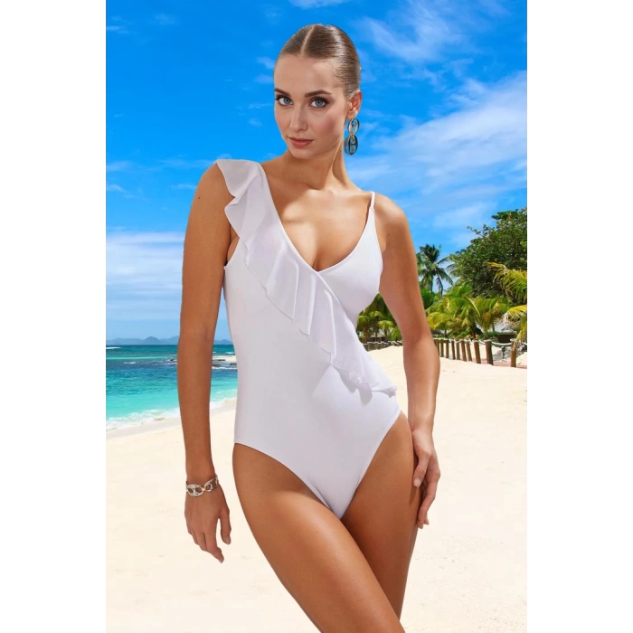 Volanlı Tek Omuz Mayo Swimsuit Premium Kalite Deniz Kıyafeti Plaj Mayosu Havuz