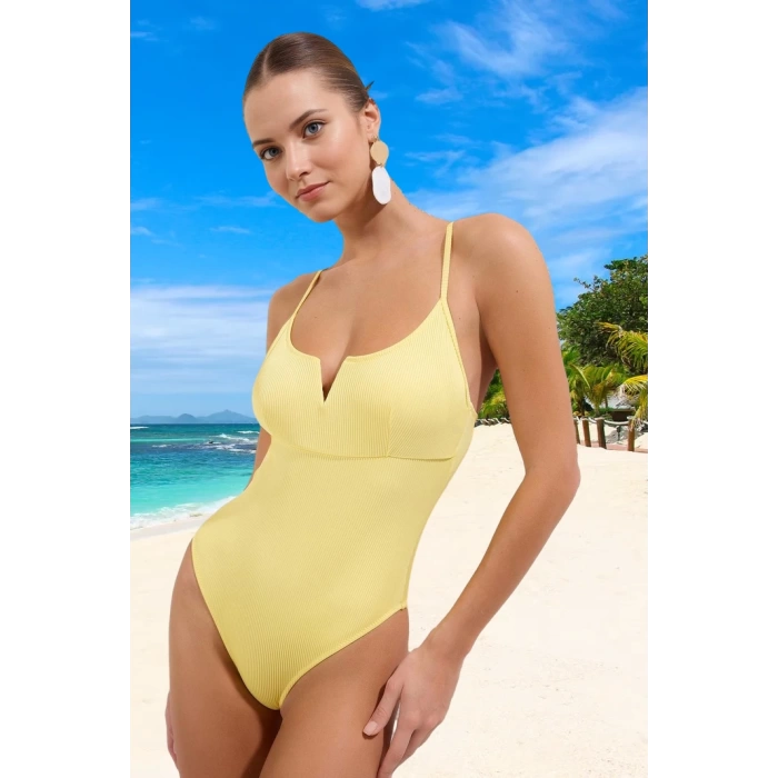 V Yaka Mayo Hızlı Kuruyan Deniz Kıyafeti Ergonomik Kesim Şık Detaylı Swimsuit Yüzme Mayosu