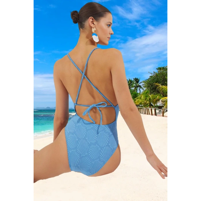V Yaka Mayo Özel Tasarım Plaj Mayosu Swimsuit Su Sporları İçin Esnek Kumaş Klora Dayanıklı