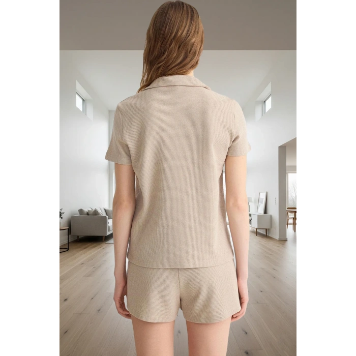 2li Pijama Takımı Şortlu Kurdele Detaylı Yazlık Modern Stil Mükemmel Uyum Yüksek Kalite
